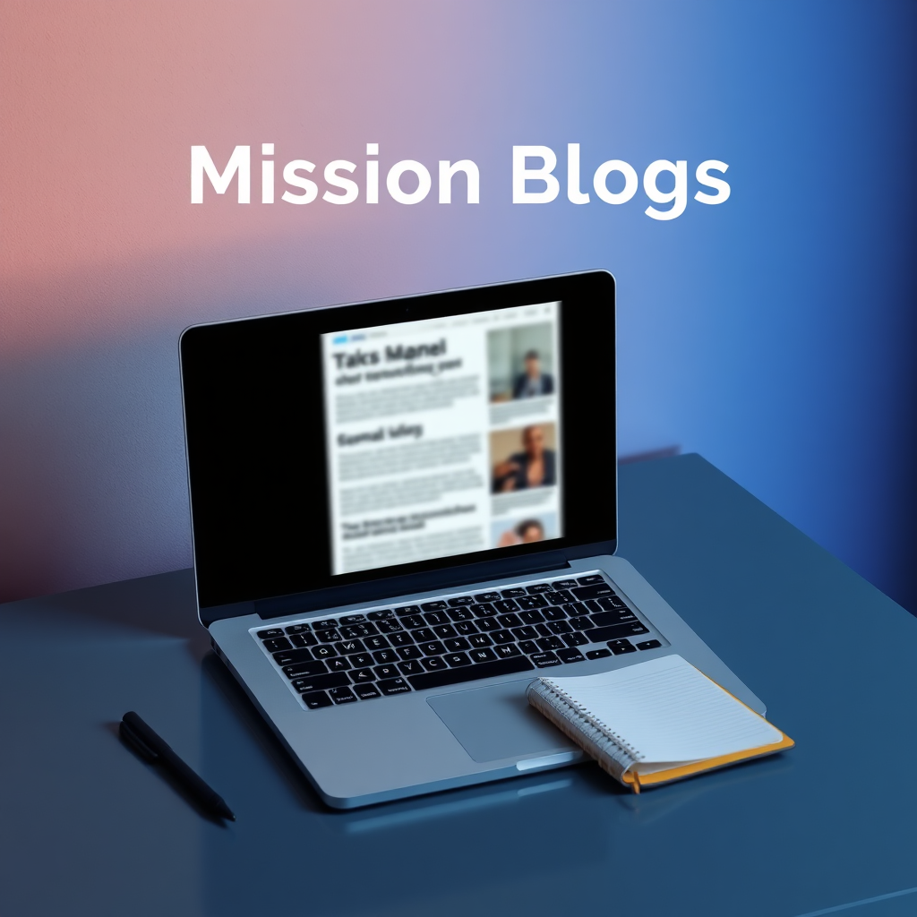 Laptop and notebook on a desk in soft lighting